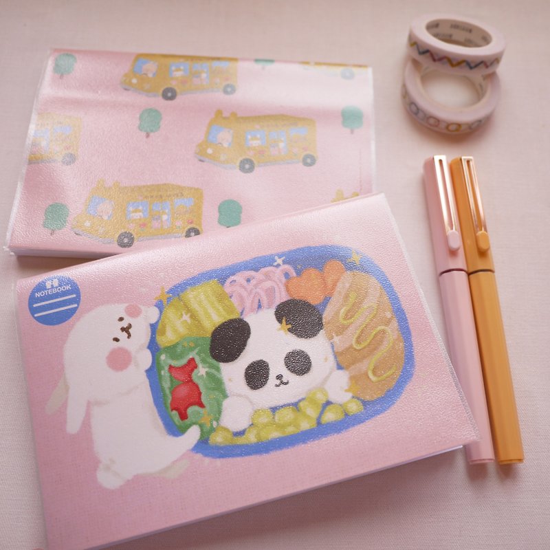 White Rabbit Panda Bento / A6 Blank Notebook - Notebooks & Journals - Paper Pink