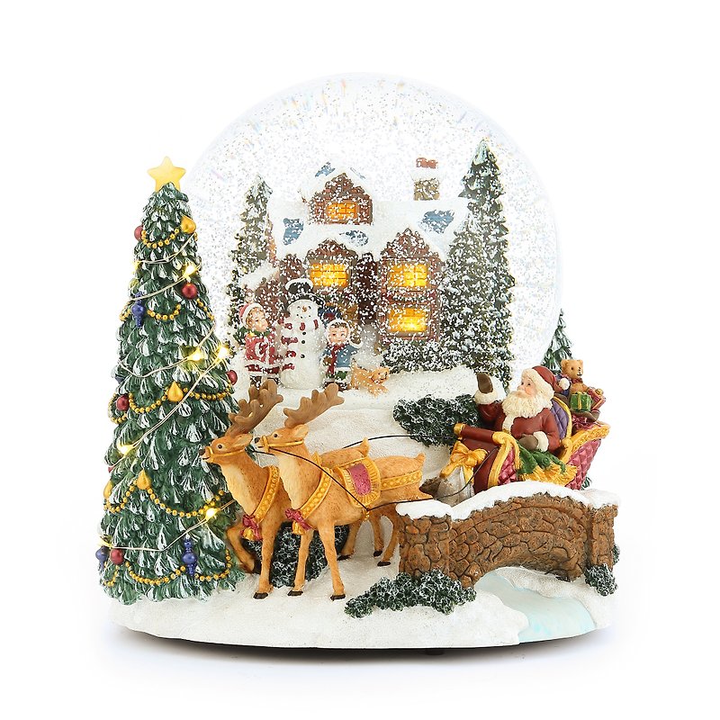 Warm meet Christmas gift exchange gift Christmas crystal ball music box - Items for Display - Glass 