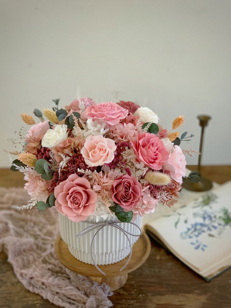 母親節客製花禮花束經典花禮【優雅粉橘永生桌花】開幕花禮升遷母 - 盆栽/植栽 - 植物．花 粉紅色