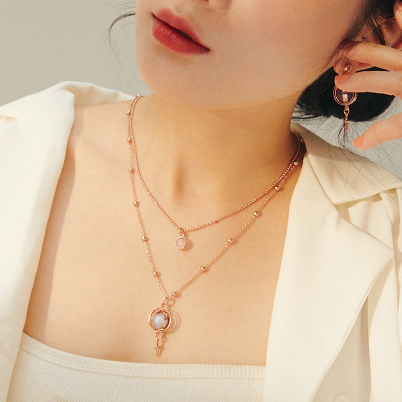 Moons colour ores layered necklaces - สร้อยคอ - โลหะ 