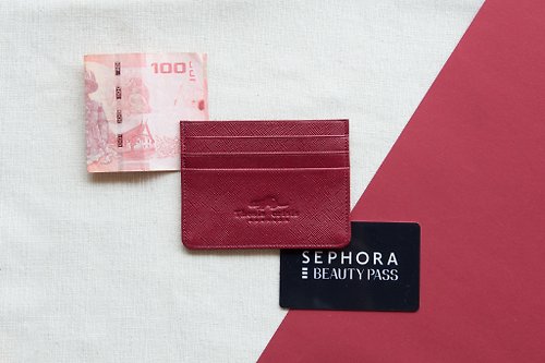 Thesis Crisis H - LEATHER CARD HOLDER/WALLET-RED