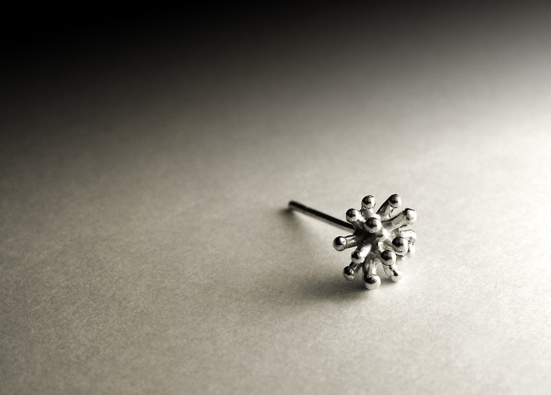 Medium dandelion shape sterling silver earrings (single/pair) - Earrings & Clip-ons - Other Metals Silver