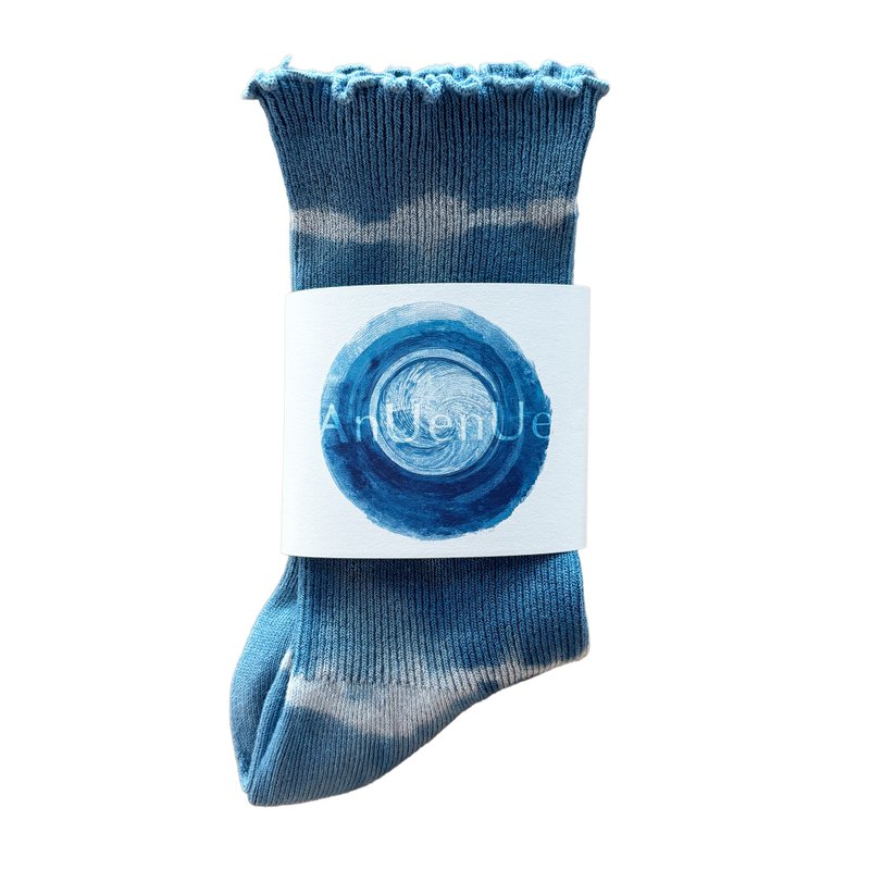 日本製造 靛藍染色 JAPANBLUE INDIGO DYED SOCKS 褶邊 #2 - 襪子 - 其他人造纖維 