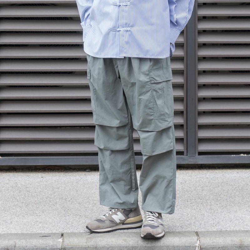 PANTS 輕薄抗撕裂面料9分褲直筒口袋工裝褲 山系戶外風格透氣速乾 - 男長褲/休閒褲 - 尼龍 