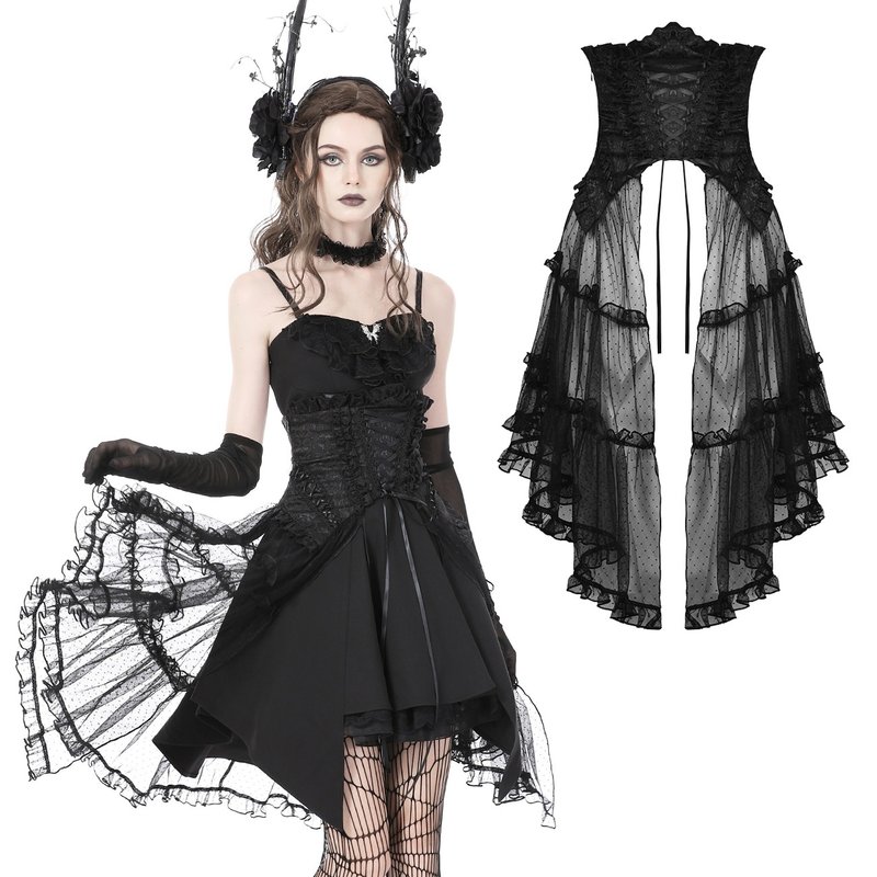 Jacquard High-Waist Corset Style Ruffle Cake Skirt - DARK IN LOVE Taiwan Authorized Retailer JDIKW262 - กระโปรง - เส้นใยสังเคราะห์ 