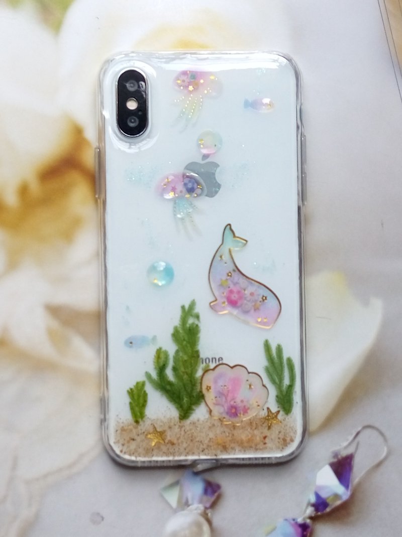 Handmade phone case, Pressed flowers phone case, iphone X, The Ocean - Phone Cases - Plastic 