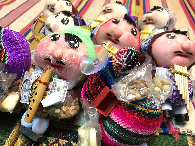 祕魯財神娃娃吊飾擺飾 - 玩偶/公仔 - 棉．麻 多色