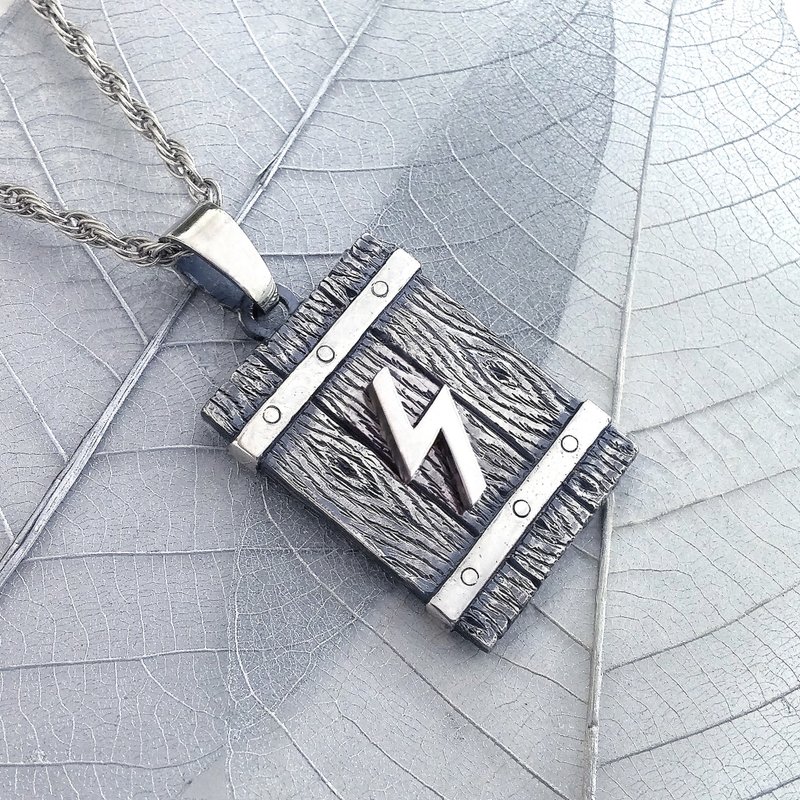 Sowilo Rune.Sowulo Rune.Sowelu Rune.Viking Pendant.Rune Pendant.Rune jewelry. - สร้อยคอ - เงินแท้ สีเงิน