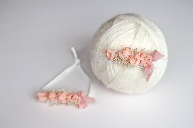 Baby headband , baby wrap bow , newborn headband , newborn props , baby - Baby Hats & Headbands - Cotton & Hemp Pink