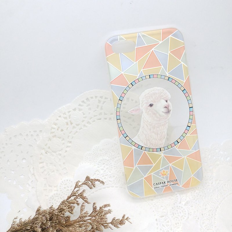 Mosaic Animal phone case - Alpaca - เคส/ซองมือถือ - พลาสติก หลากหลายสี