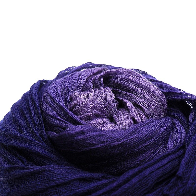 卓也藍染－植物染羊毛皺紗圍巾 / 多色 - 絲巾 - 其他材質 多色