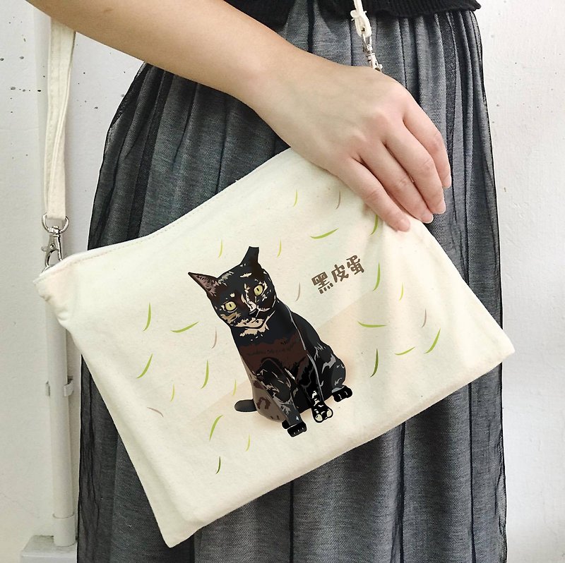 [Charity goods] wave cat's life - shoulder bag handbag bag dual-use canvas bag bag (four choose one) - กระเป๋าคลัทช์ - ผ้าฝ้าย/ผ้าลินิน ขาว
