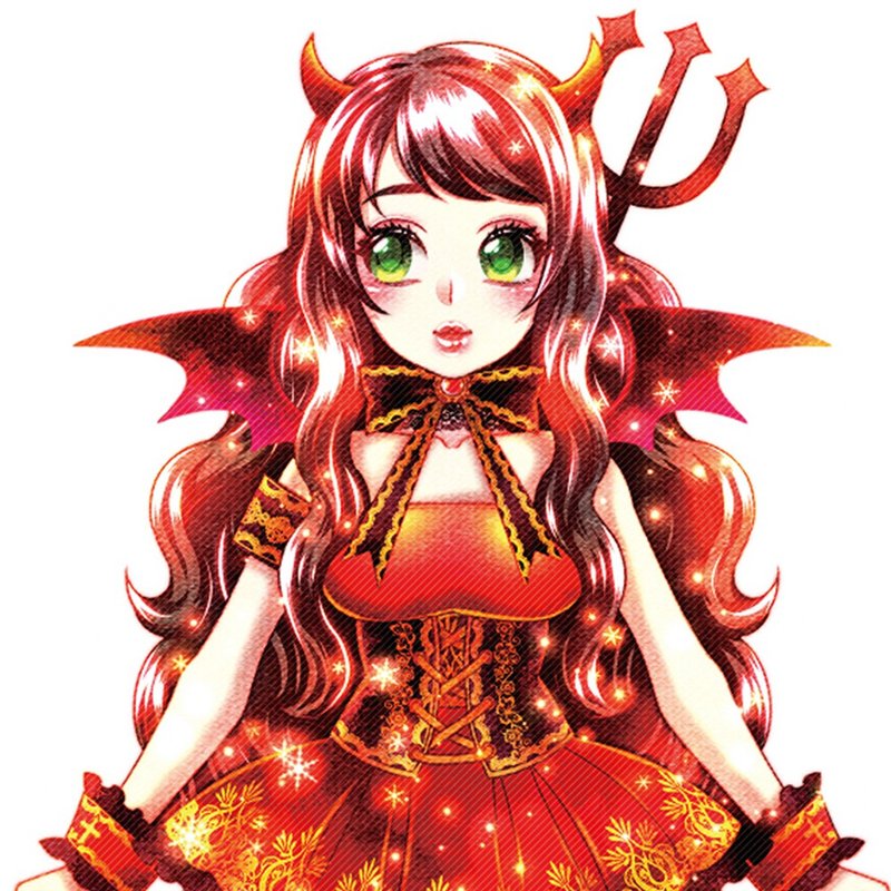 Happy Halloween - Devil (eggong) person sticker girl sticker - 貼紙 - 紙 紅色