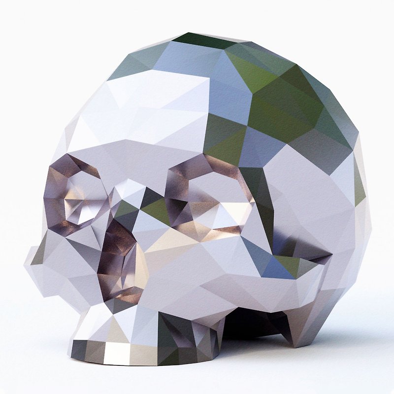 DIY Paper Polygonal Skull 3D Papercraft PDF (2 sizes) - คอร์สงานฝีมือ/หนังสือคู่มือ - วัสดุอื่นๆ 