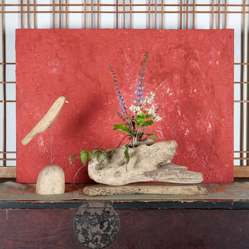お気に入りの季節の花を飾って気持ちの良い空間を作ってみませんか　流木の花器、木の花瓶、花器、小さな花瓶、１０２ - 花瓶/花器 - 木頭 咖啡色