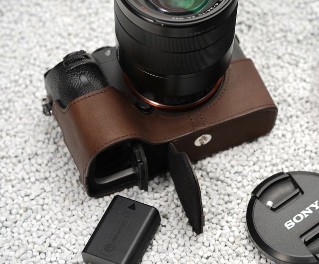 Sony A7II用本革オープンボトムベースリストストラップセット