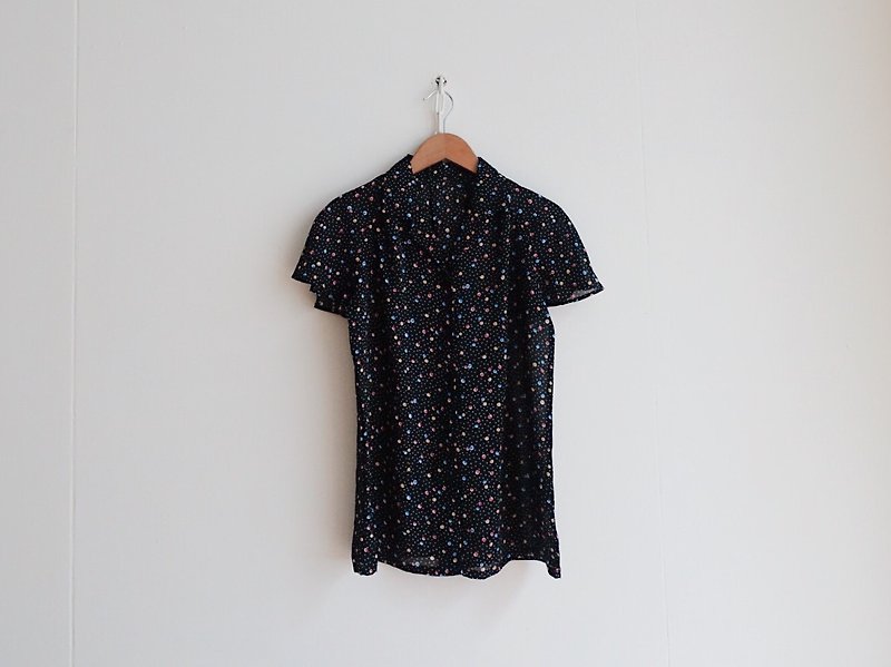 Vintage / 襯衫 / 短袖 no.110 tk - 女襯衫 - 聚酯纖維 黑色