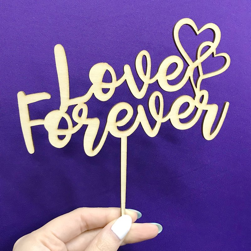 Love Cake Topper Decorative Birthday props Anniversary Wood - Other - Wood 