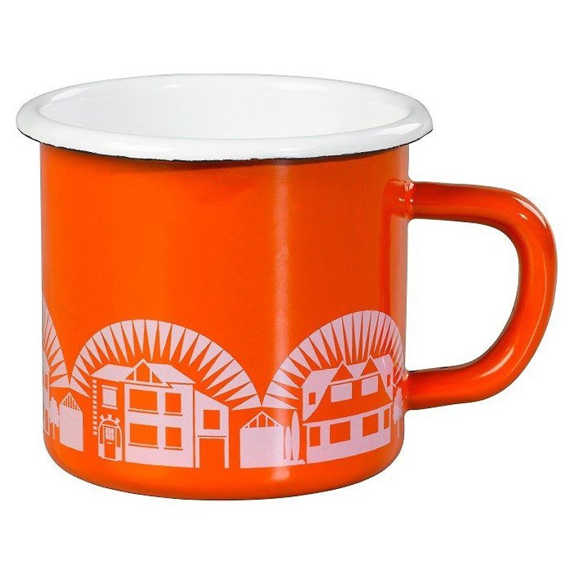 Wild and Wolf Country House Enamel Mug (Orange) - Mugs - Enamel Orange