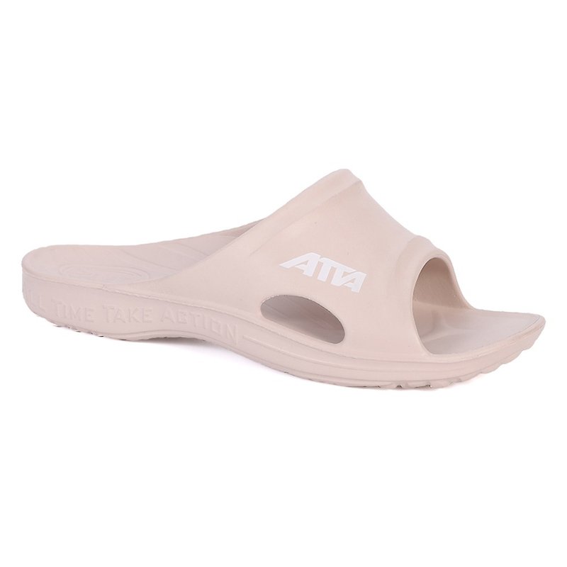 【ATTA】Simple casual slippers with even pressure on the soles of the feet and arches-sand color - รองเท้าแตะ - พลาสติก สีกากี