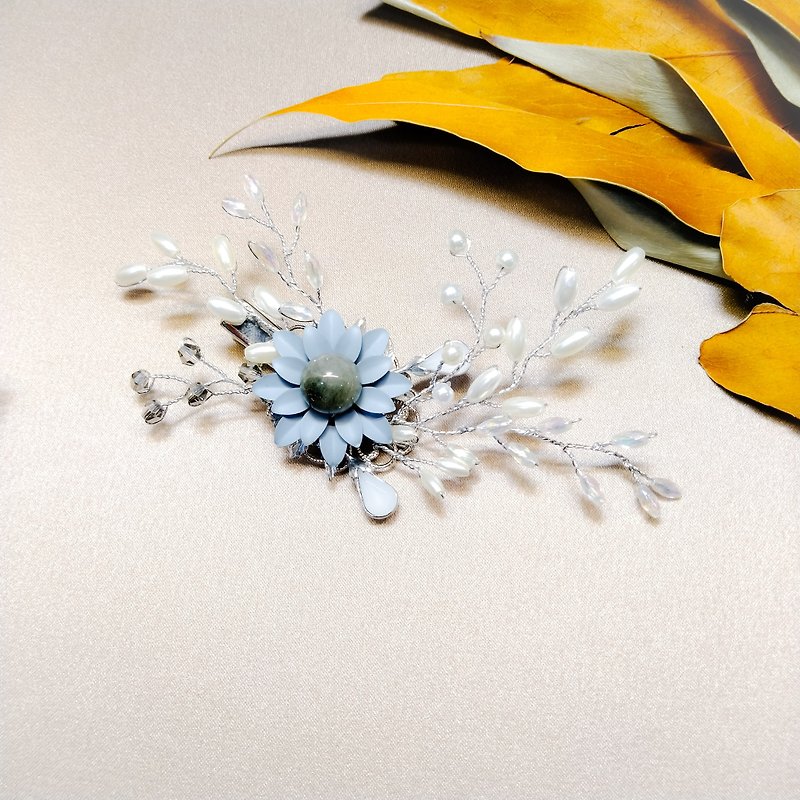 Wearing a happy Aegean series hair clips - Lishi flowers - Hair Accessories - Other Metals Silver