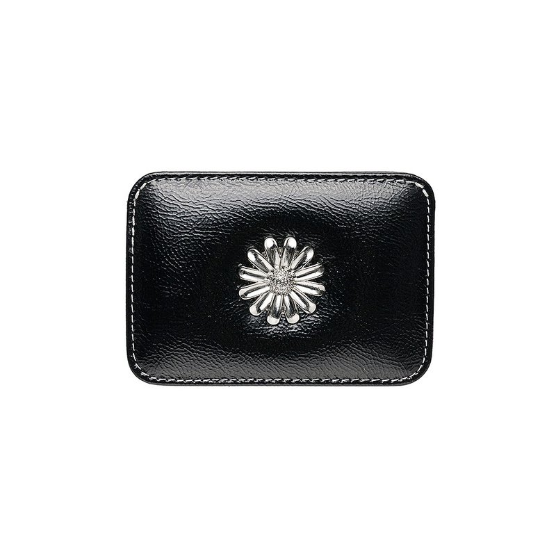 Daisy Slim Mini Transportation Card Wallet Black - 錢包/皮夾/長短夾 - 真皮 黑色