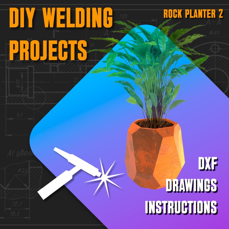 Welding Project Plans Drawings Planter 2 (DXF, PDF) - 圖文模板設計 - 其他材質 