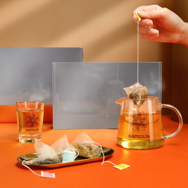 【 samova 】繽紛茶饗禮盒 | 花草花果茶 茶包禮盒 21包入 - 茶葉/茶包/水果茶 - 新鮮食材 銀色