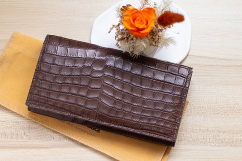 Long clip-Himalaya crocodile leather - Shop DK.leathercraft Wallets - Pinkoi