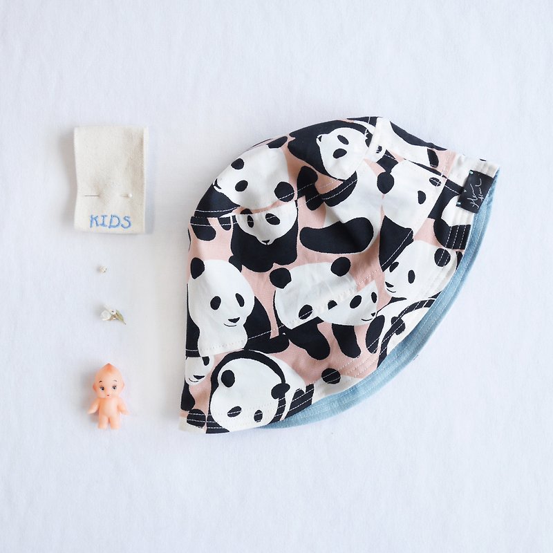 Children sided hat | Pink Panda - Bibs - Other Materials Pink