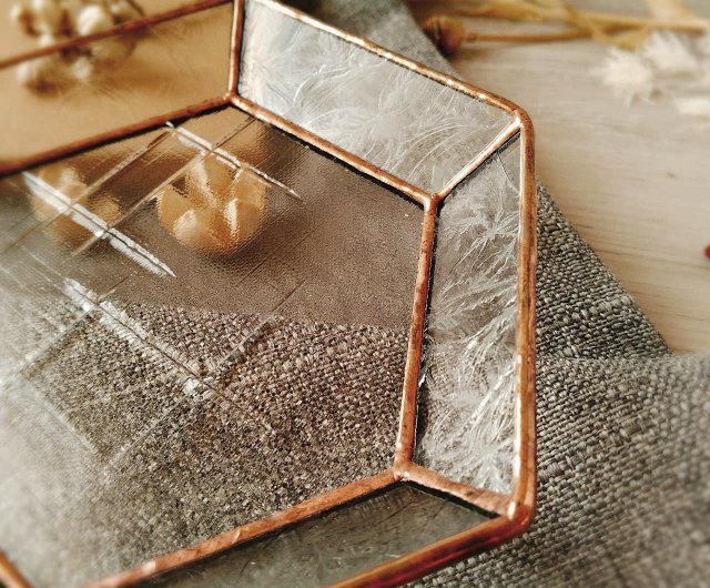 台湾の古いガラストレイ/玄関収納トレイ/鍵収納 - ショップ mocat 置物