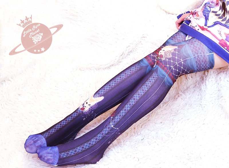 Little Rose Planet-Lolita/Four Seasons Theme Series Winter Socks: The Only Big Ear Fox Style | Lolita | Print Socks - Socks - Polyester Blue
