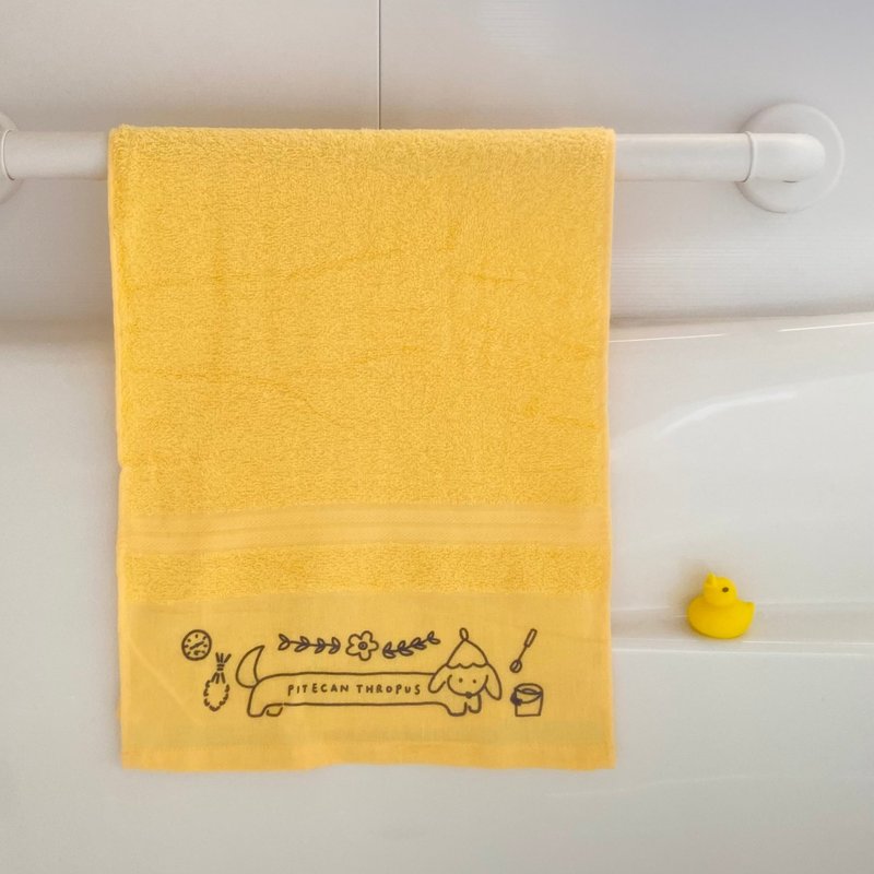 illustration towel of dachshund - Towels - Cotton & Hemp Orange