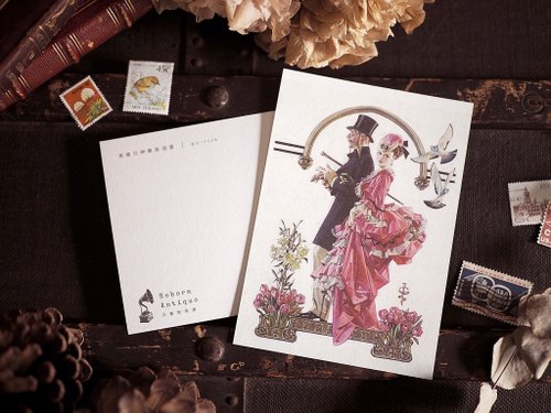 Reborn Antique 古董雜貨鋪 古董插畫家系列 復刻版明信片 H款 西元1930年美國仕紳貴族插畫