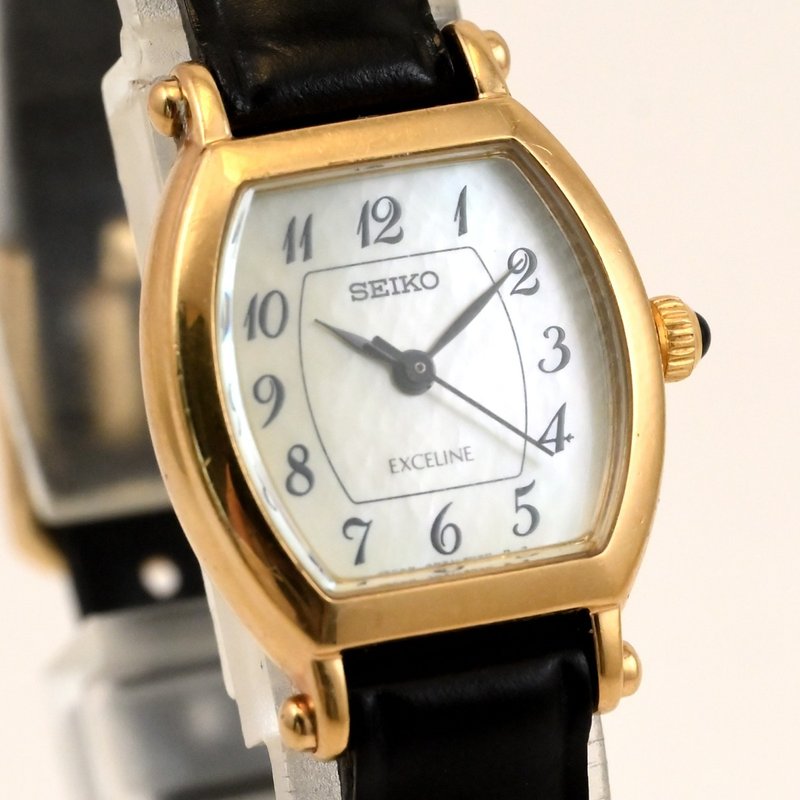 SEIKO EXCELINE レディース腕時計 QUARTZ Tonneau shape pearl Tone dial 4N21-5270 手錶 古董錶 - 女錶 - 不鏽鋼 