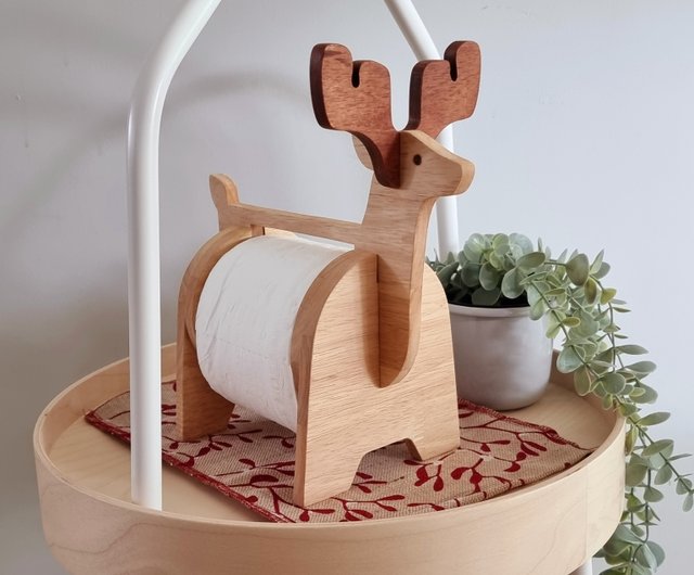 木製ティッシュペーパーホルダー鹿-チェンマイの木工品 - ショップ 25 Degrees Room ティッシュボックス - Pinkoi