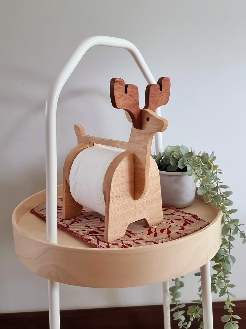 木製ティッシュペーパーホルダー鹿-チェンマイの木工品 - ティッシュボックス - 木製 ブラウン