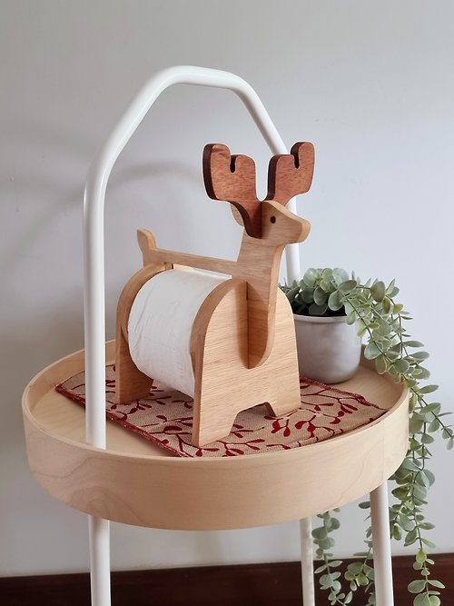 25 Degrees Room Wooden tissue paper holder deer - woodwork from Chiang Mai