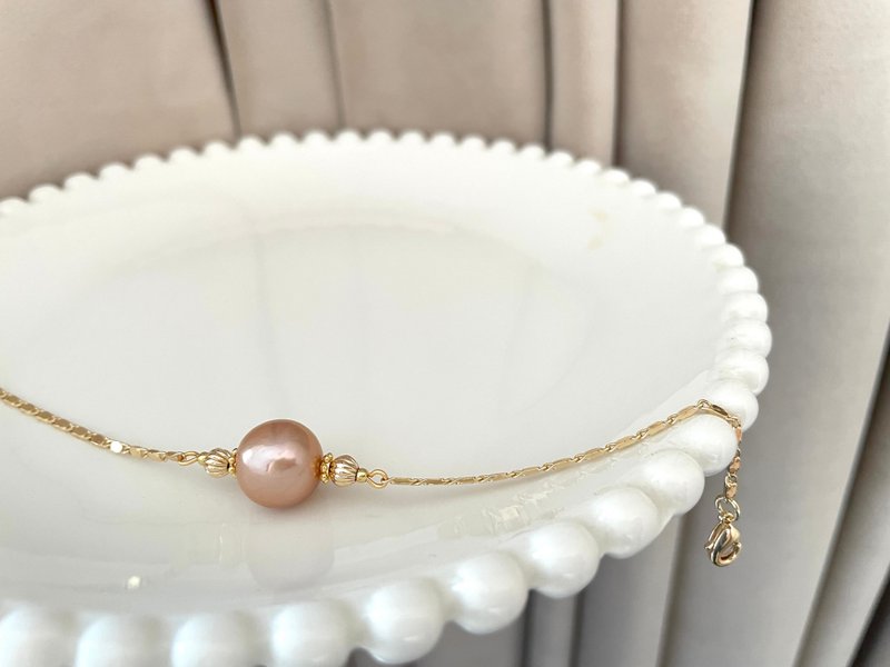 橘子汽水 天然淡水珍珠 橘色珍珠 手鏈 - 手鍊/手環 - 珍珠 橘色