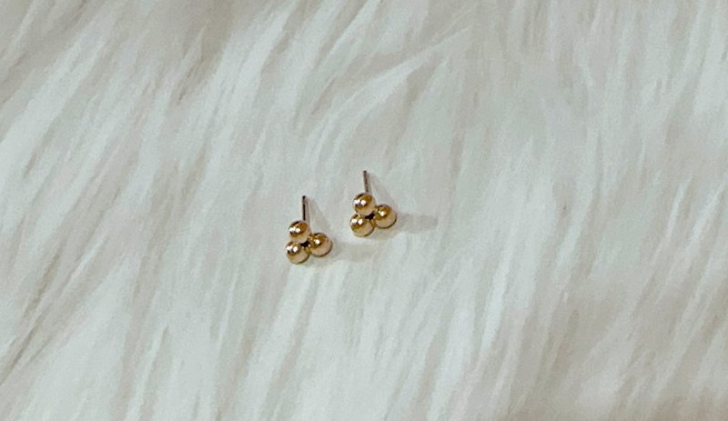 Little Happiness ~ 18K gold-filled earrings - ต่างหู - โลหะ สีทอง