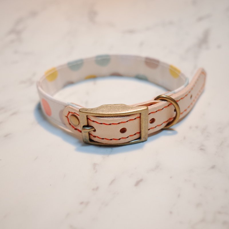 Dog collars, M size, Colorful pink dots_DCJ090439 - Collars & Leashes - Paper 
