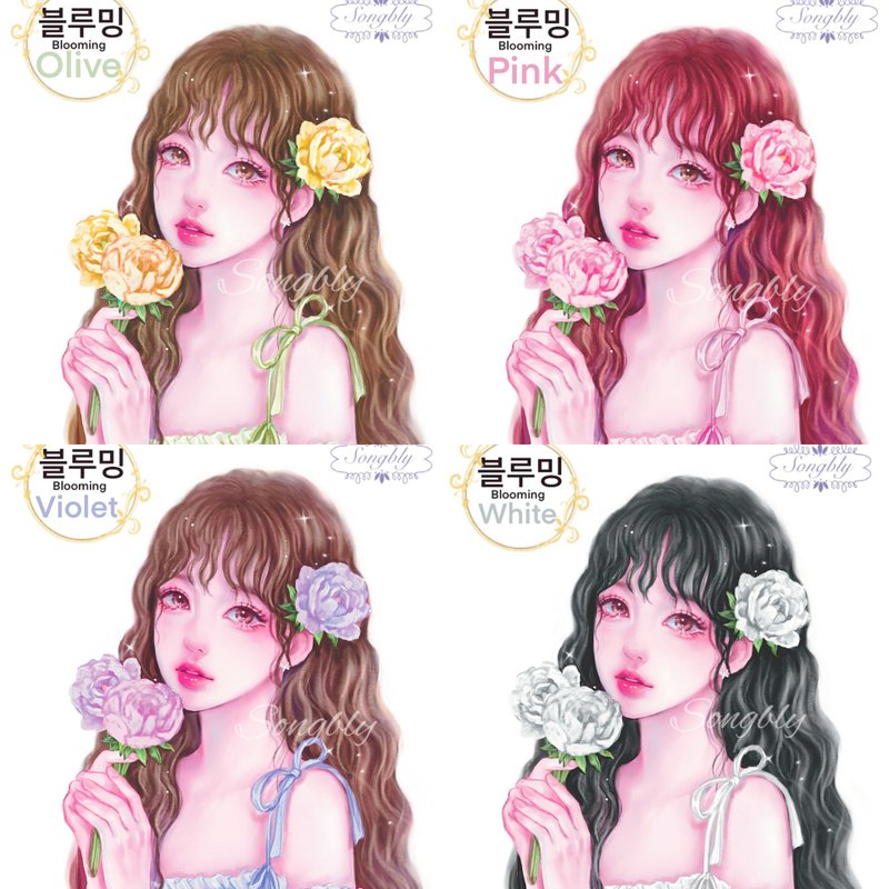 blooming sticker all set - 貼紙 - 紙 多色