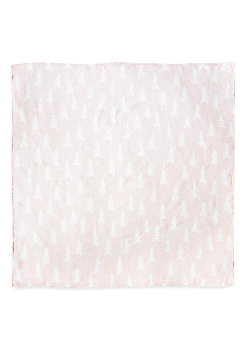 Organic Cotton Gauze Wrap (Forest – Pale Pink)–GRAN MUSLIN BLANKET–Powder - Bedding - Cotton & Hemp Pink