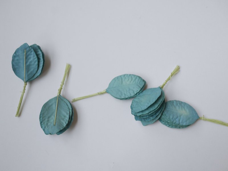 Paper Flower, Gift decoration DIY supplies: 50 pieces, cerulean jasmine leaves - 其他 - 紙 藍色