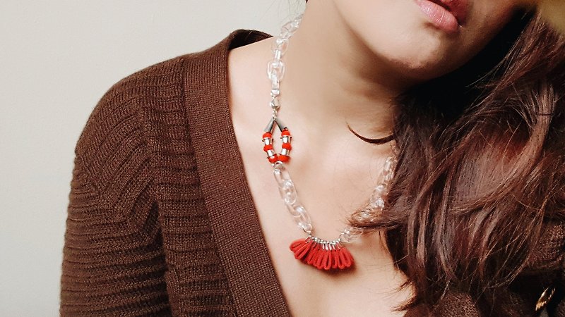 EMA Necklace //FIESTA - Necklaces - Other Materials Red