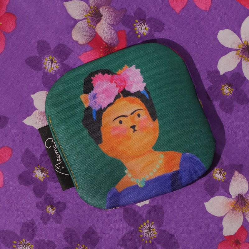 Frida Kahlo Cat Handmade Absorbent Towel coaster - ที่รองแก้ว - ผ้าฝ้าย/ผ้าลินิน หลากหลายสี