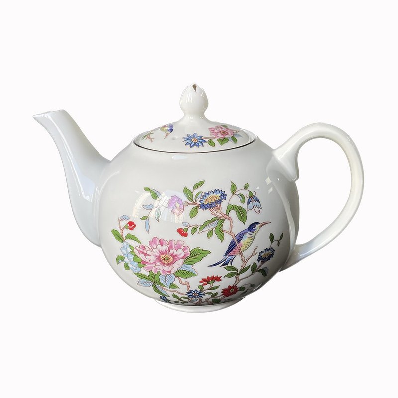 British Aynsley bird series bone china teapot 1100ml - Teapots & Teacups - Porcelain White