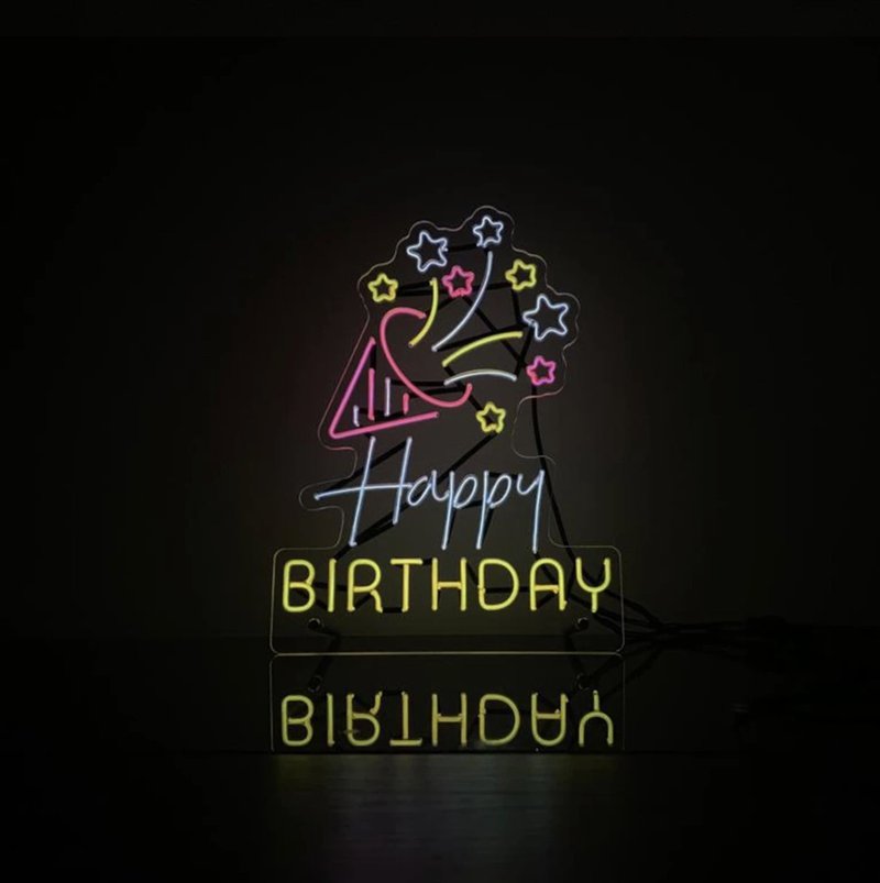 Happy Birthday 丨幼線霓虹燈牌丨EL005丨AMAZING NEON - 燈具/燈飾 - 壓克力 多色