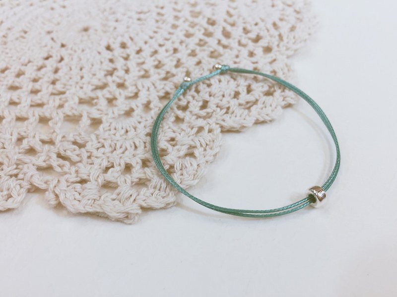Charlene💕 traction bracelet 💕 - jewelry size S, M, L, this page M + green water thin line - สร้อยข้อมือ - โลหะ สีเงิน