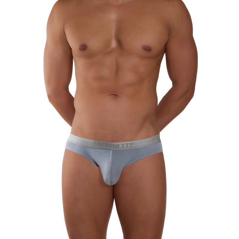 BF025 Cotton Soft Brief /  Silver Grey - Men's Underwear - Polyester Gray